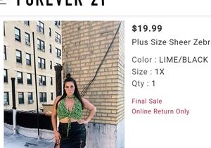 Plus size zebra print crop top